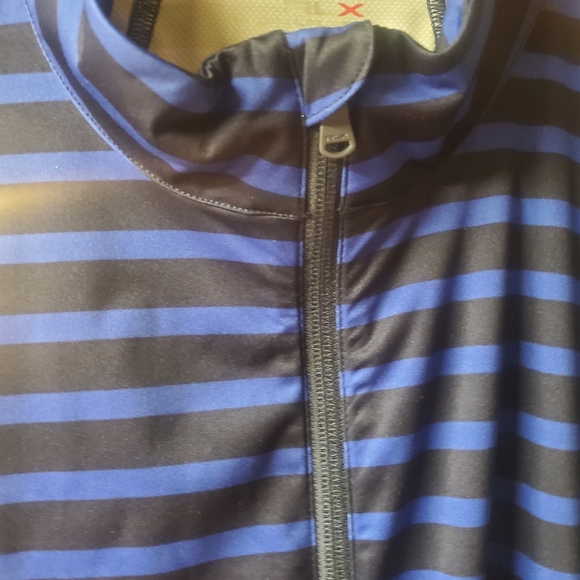 Ralph Lauren RLX Blue / Black Striped Stretch Tech Full Zip Vest Sz Med - Picture 4 of 9